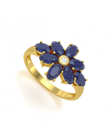 Bague Or Jaune Saphir et diamants 3.50grs ADEN - 1