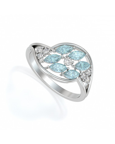 Bague Or Blanc Aigue-Marine 1.88grs ADEN - 1