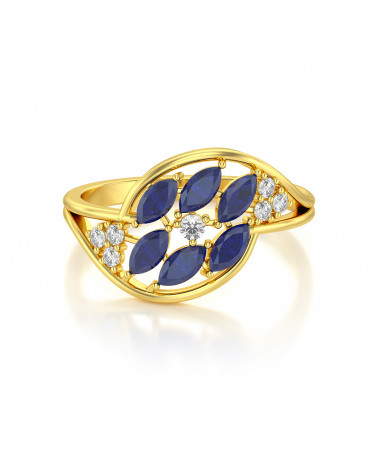Bague Or Jaune Saphir 1.88grs ADEN - 4