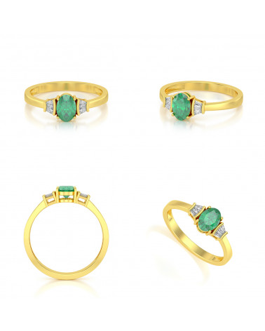 Gold Smaragd Diamanten Ringe ADEN - 2