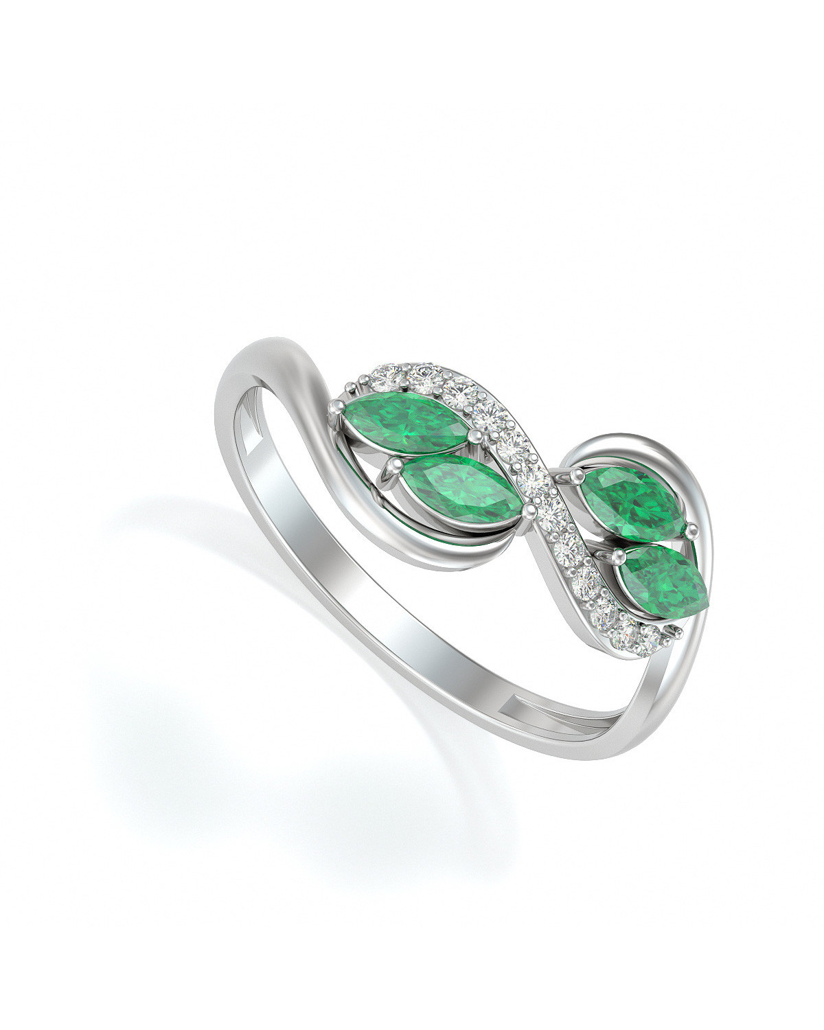 Anelli Smeraldo diamanti Argento 925