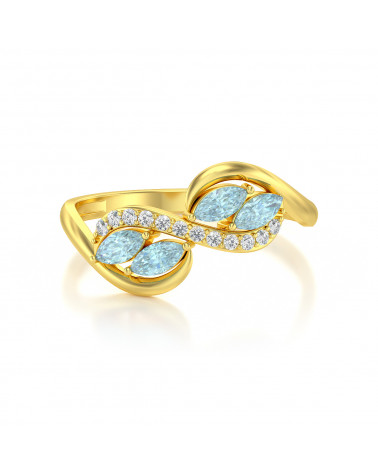 Gold Sapphire Diamonds Ring 1.546grs ADEN - 3