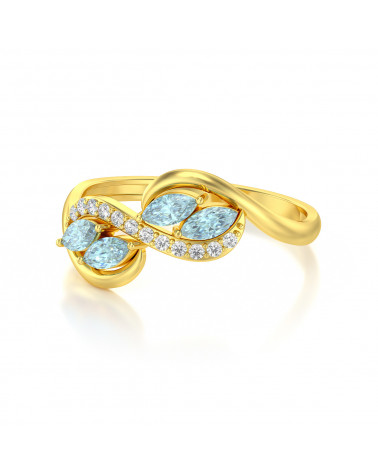 Gold Sapphire Diamonds Ring 1.546grs ADEN - 4