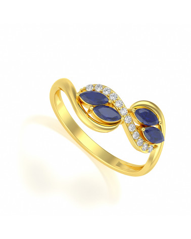 Gold Saphir Diamanten Ringe 1.546grs ADEN - 1