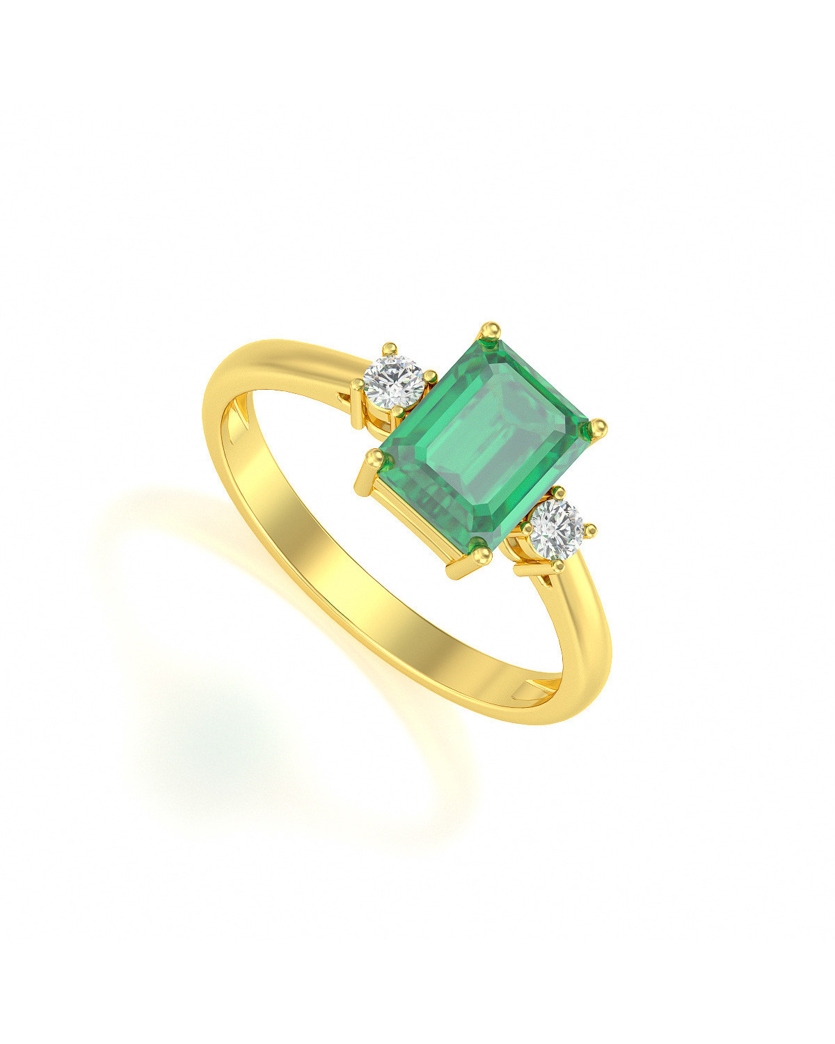 Gold Smaragd Diamanten Ringe ADEN - 1