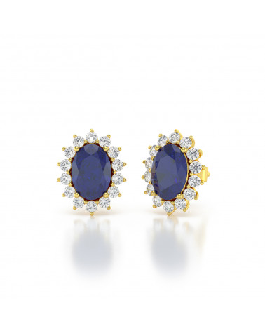 Pendientes  de Oro 14K Zafiro ADEN - 3