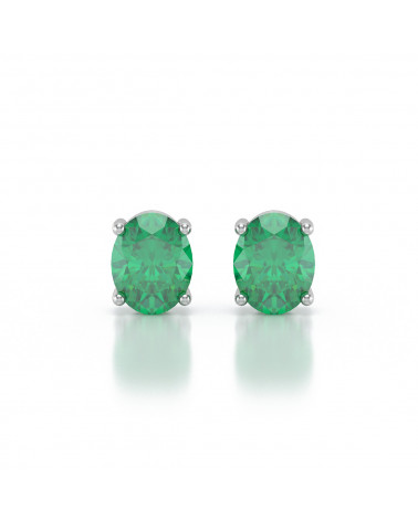925 Silver Emerald Earrings ADEN - 1
