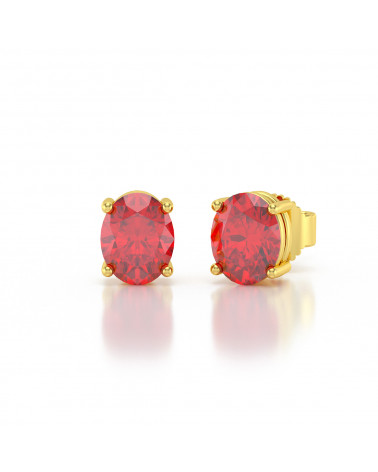 14K Gold Ruby Earrings ADEN - 3