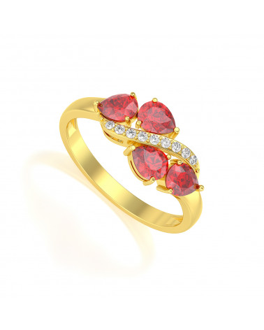 Gold Rubin Diamanten Ringe ADEN - 1