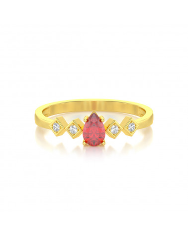 Gold Rubin Diamanten Ringe 1.296grs ADEN - 3