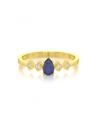 Bague Or Jaune Saphir et diamants 1.296grs ADEN - 3
