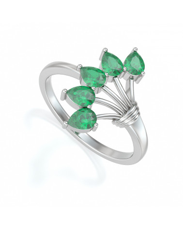 925 Silber Smaragd Ringe ADEN - 1