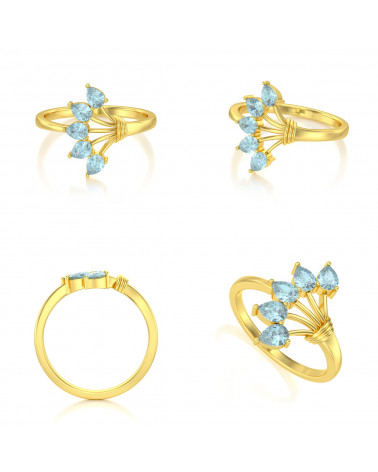 Gold Aquamarine Ring ADEN - 2