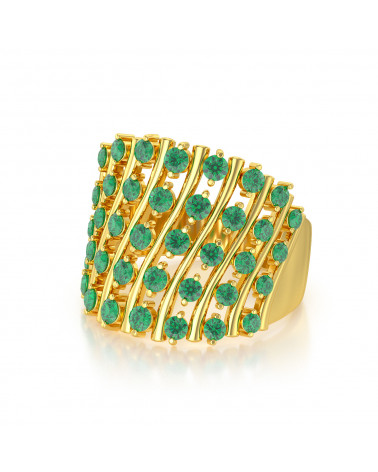 Gold Smaragd Diamanten Ringe 1.32grs ADEN - 3
