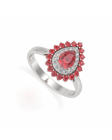 925 Silber Rubin Diamanten Ringe ADEN - 1
