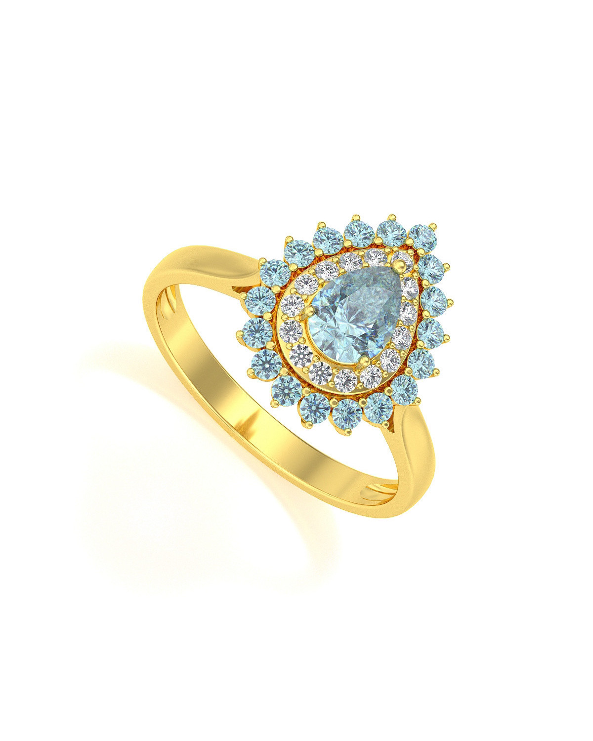 Gold Aquamarin Diamanten Ringe