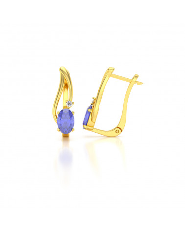 Gold Tanzanit Diamanten Ohrringe ADEN - 4