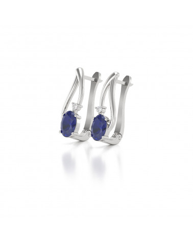 925 Silber Saphir Diamanten Ohrringe ADEN - 3