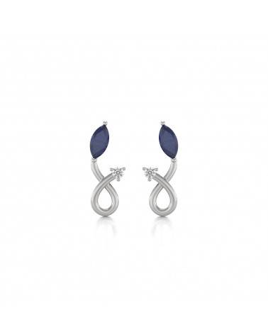 Gold Sapphire Diamonds Earrings ADEN - 1