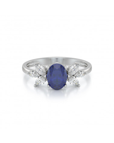 Gold Sapphire Diamonds Ring ADEN - 3
