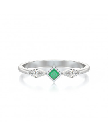 Gold Smaragd Diamanten Ringe ADEN - 3