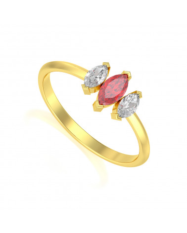 Anelli Oro Rubino diamanti ADEN - 1