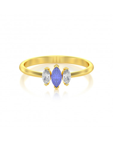 Gold Tanzanit Diamanten Ringe ADEN - 3