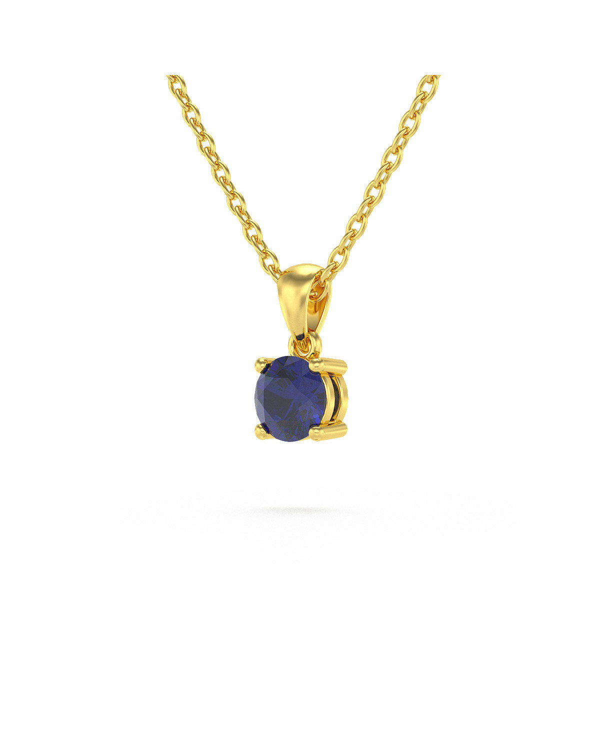 California Dreaming Yellow Gold Blue Sapphire Solitaire Necklace –  AnaKatarina Design