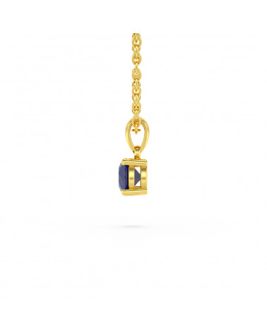 14K Gold Saphir Halsketten Anhanger Goldkette enthalten ADEN - 4