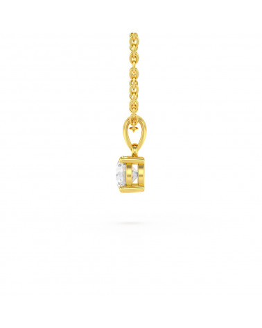 14K Gold Aquamarin Halsketten Anhanger Goldkette enthalten ADEN - 4