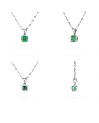 925 Silber Smaragd Halsketten Anhanger Silberkette enthalten ADEN - 4