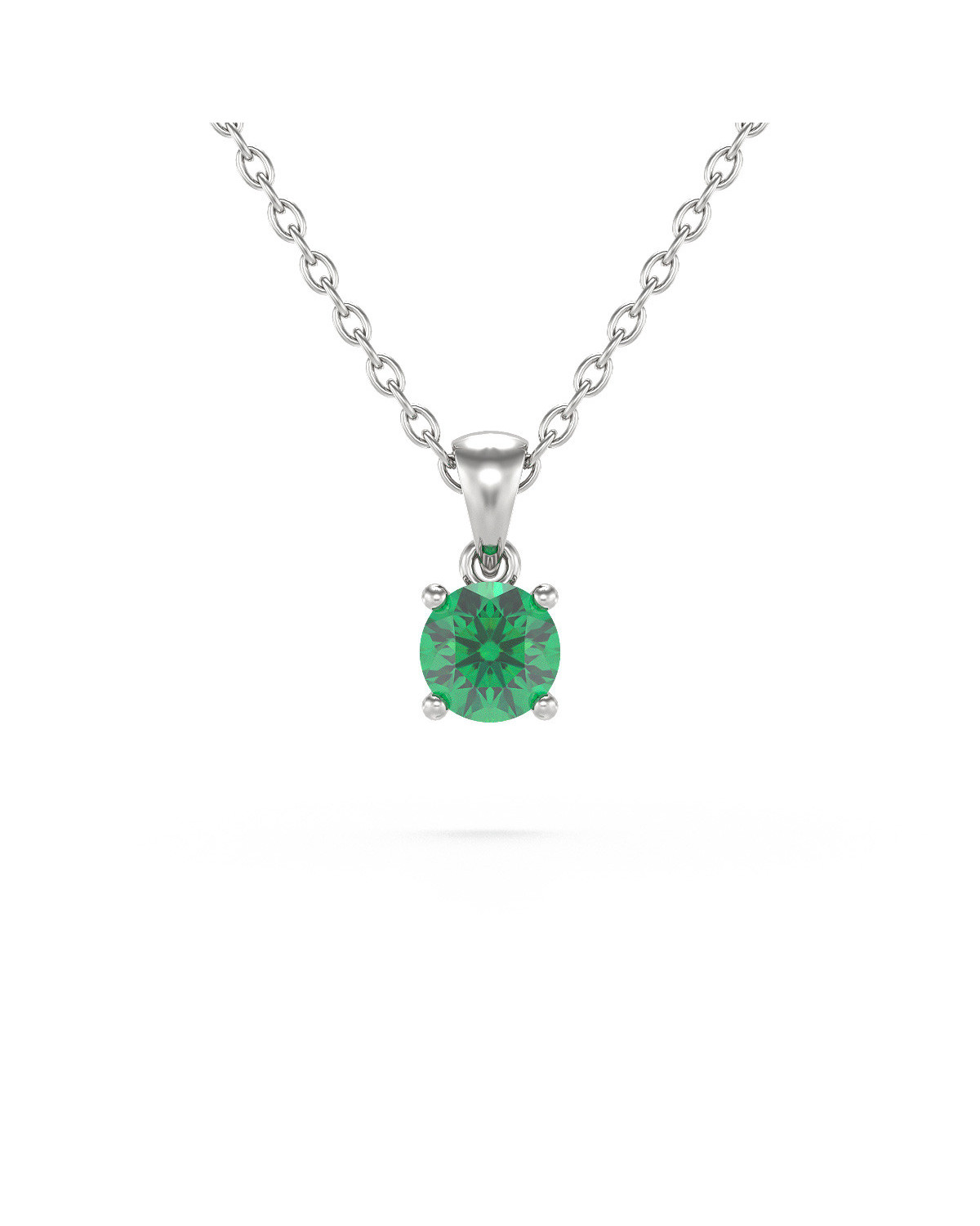 Emerald Pendant Necklace in Sterling Silver | Ruby & Oscar