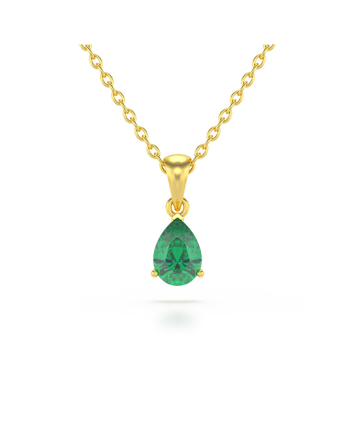 14K Gold Smaragd Halsketten Anhanger Goldkette enthalten