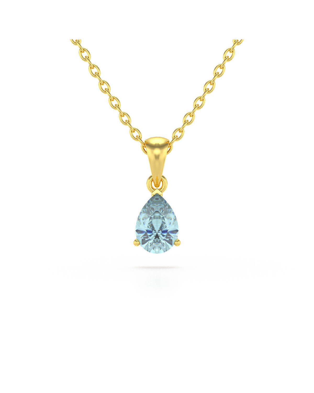 Pendentif Elsa - Or Jaune, Aigue-Marine Taille Poire