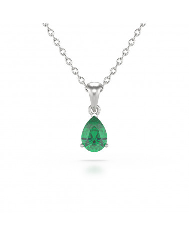 925 Silber Smaragd Halsketten Anhanger Silberkette enthalten ADEN - 1