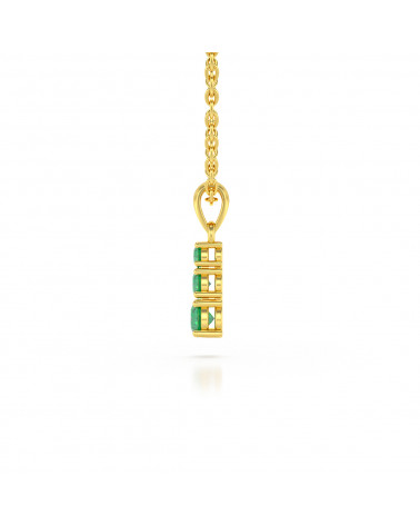 14K Gold Emerald Necklace Pendant Gold Chain included ADEN - 4