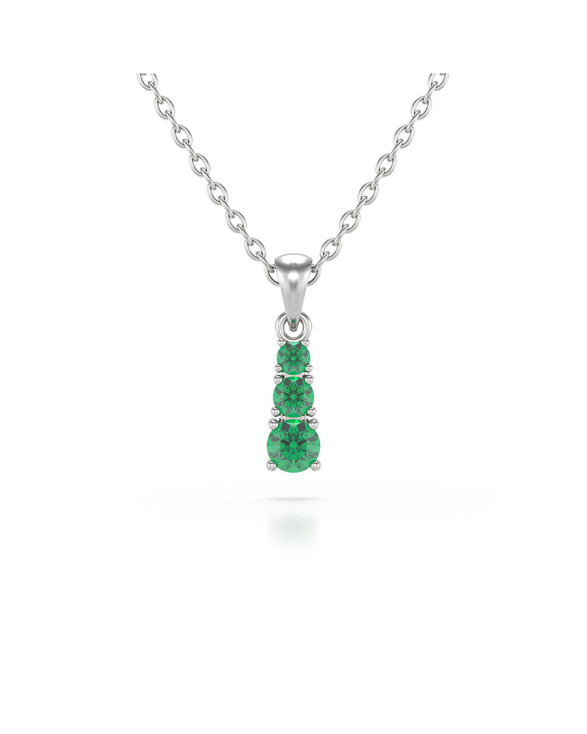 14K Gold Emerald Necklace Pendant Gold Chain included