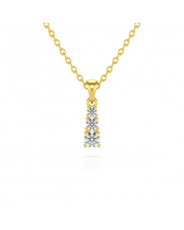 Collar Colgante de Oro 14K Diamante Cadena Oro incluida ADEN - 1