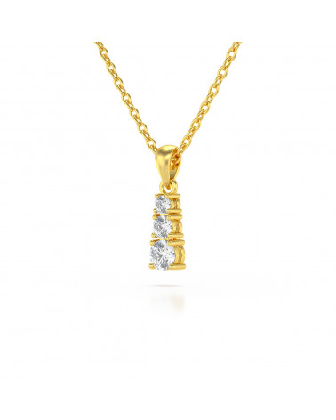 14K Gold Diamond Necklace Pendant Gold Chain included ADEN - 3