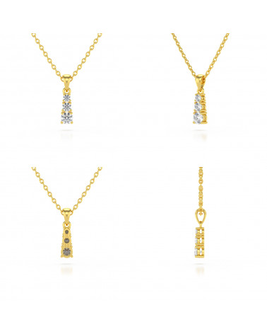 14K Gold Diamant Halsketten Anhanger Goldkette enthalten ADEN - 2