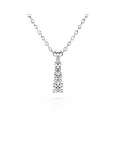 Collier Pendentif Diamant Chaine Argent 925 incluse 0.23grs ADEN - 1