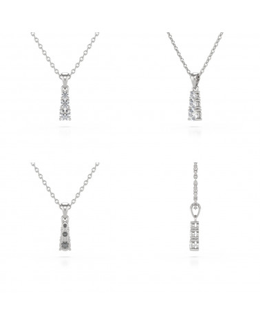 925 Silber Aquamarin Halsketten Anhanger Silberkette enthalten ADEN - 2