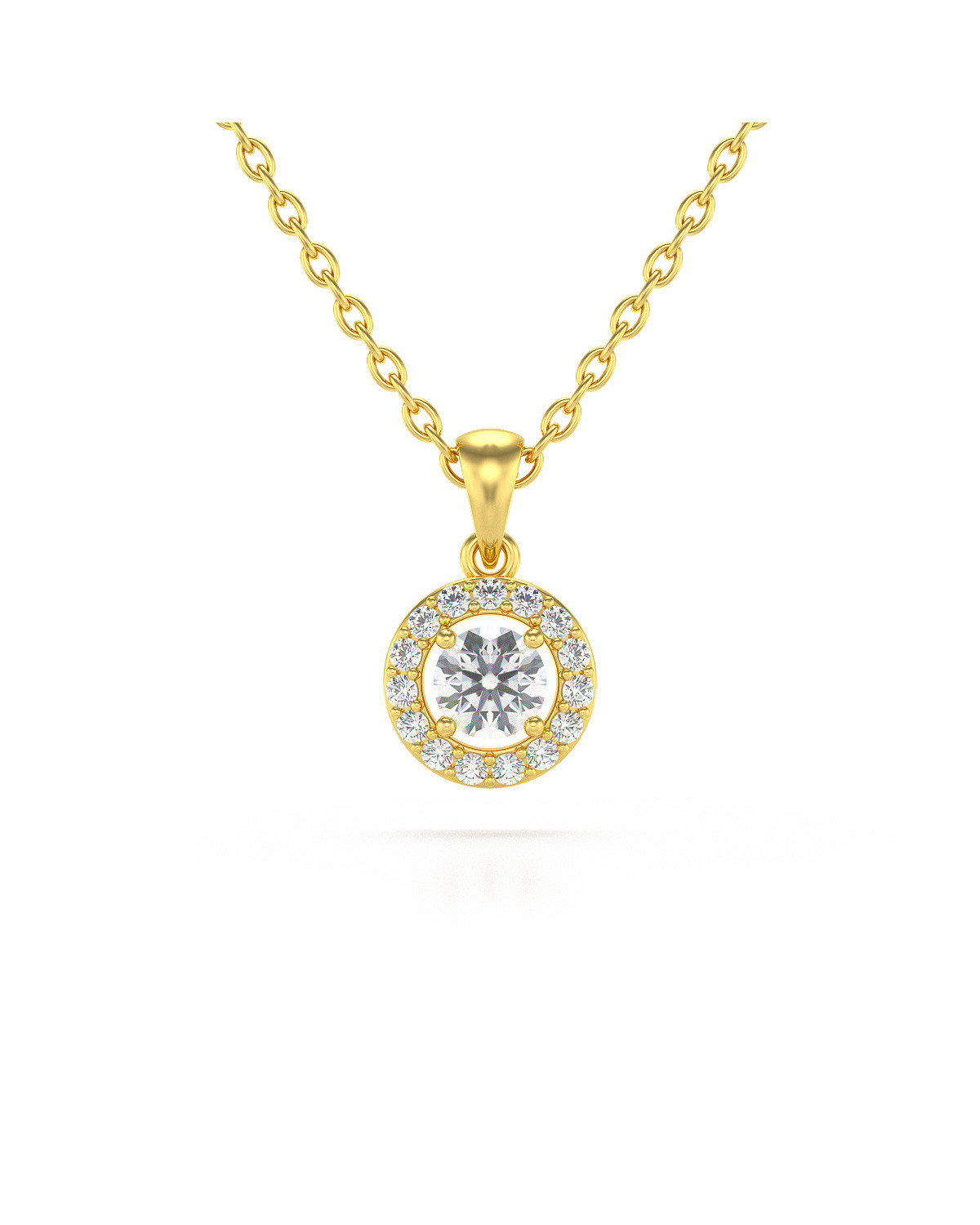14K Gold Diamonds Necklace Pendant Gold Chain included