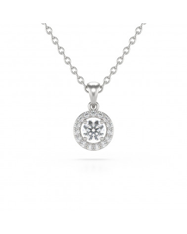 925 Silber Aquamarin Diamanten Halsketten Anhanger Silberkette enthalten ADEN - 1