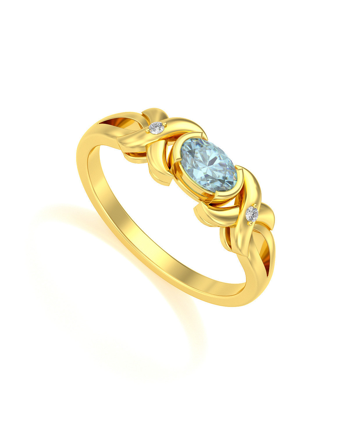 Gold Smaragd Aquamarin Ringe