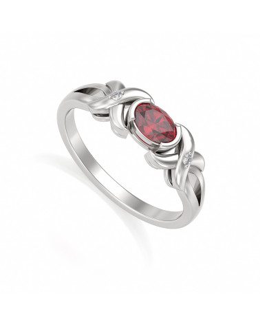 925 Sterling Silver ruby ring