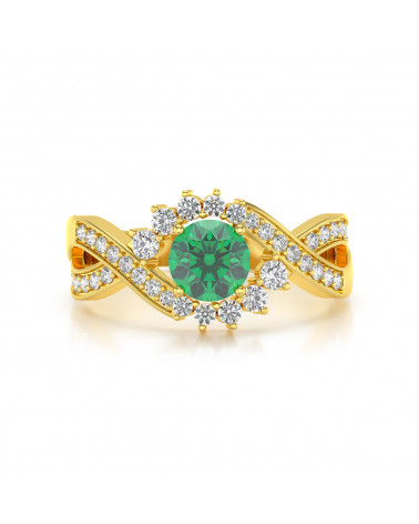 Anelli Oro Smeraldo diamanti