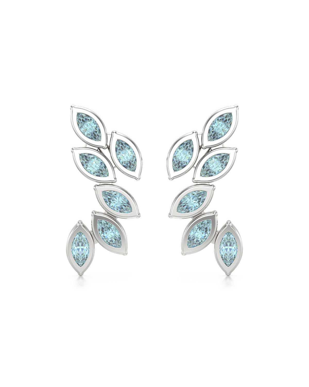 Pendientes Aguamarina Plata de Ley 925