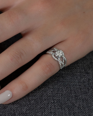 925 Silver Diamonds Ring