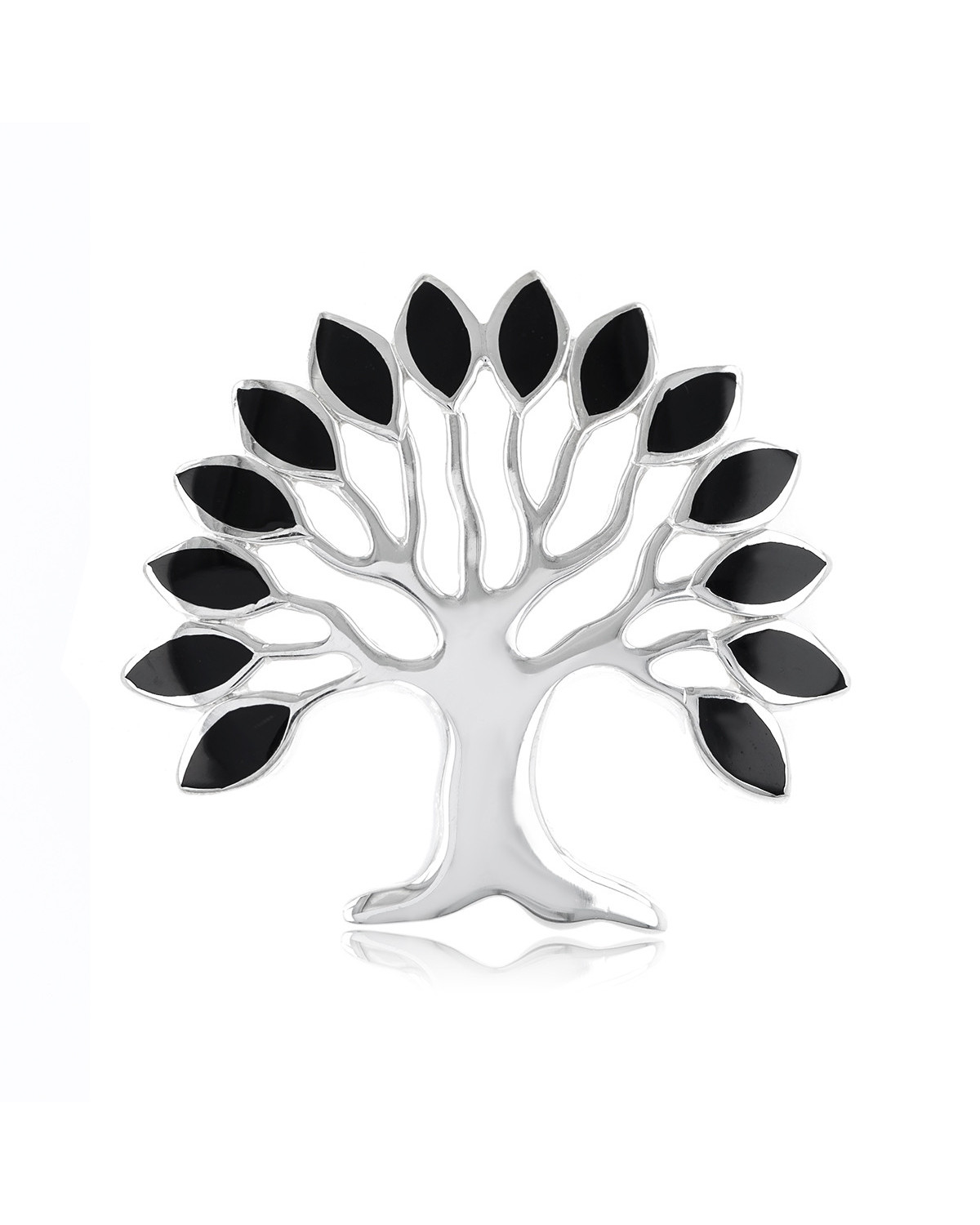 Pendentif arbre de vie  argent 925 et feuillage onyx